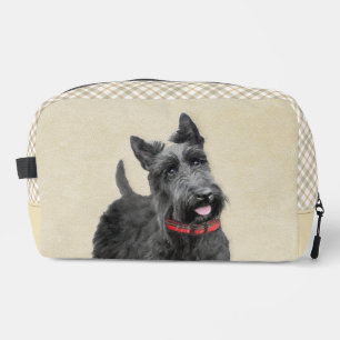Scottish Terrier Painting Black Original Dog Art Dopp Kit