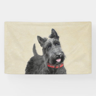 Scottish Terrier Painting - Cute Original Dog Art Banner