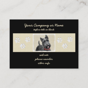Scottish Terrier Painting - Cute Original Dog Art Business Card