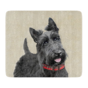 Scottish Terrier Painting - Cute Original Dog Art Cutting Board