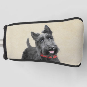 Scottish Terrier Painting - Cute Original Dog Art Golf Head Cover