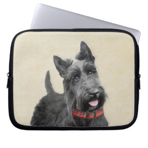 Scottish Terrier Painting - Cute Original Dog Art Laptop Sleeve