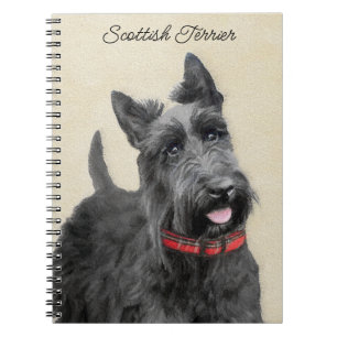 Scottish Terrier Painting - Cute Original Dog Art Notebook