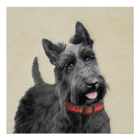 Scottish Terrier Painting - Cute Original Dog Art