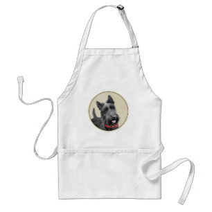 Scottish Terrier Painting - Cute Original Dog Art Standard Apron