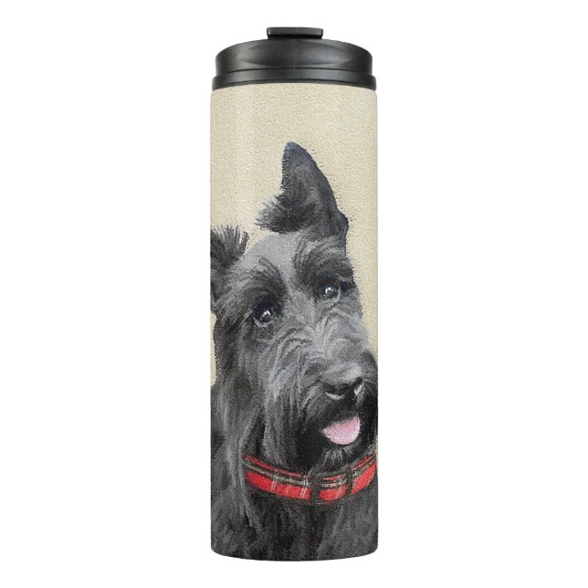 Scottish Terrier Painting - Cute Original Dog Art Thermal Tumbler (Front)