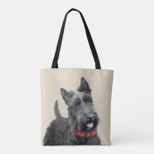 Scottish Terrier Painting - Cute Original Dog Art Tote Bag