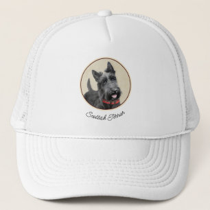 Scottish Terrier Painting - Cute Original Dog Art Trucker Hat