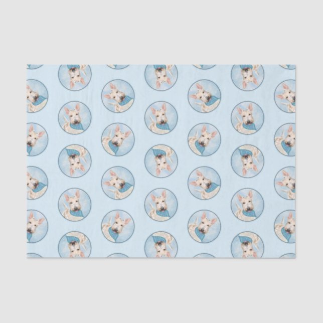 Scottish Terrier Painting Wheaten Original Dog Art Tissue Paper (Front)