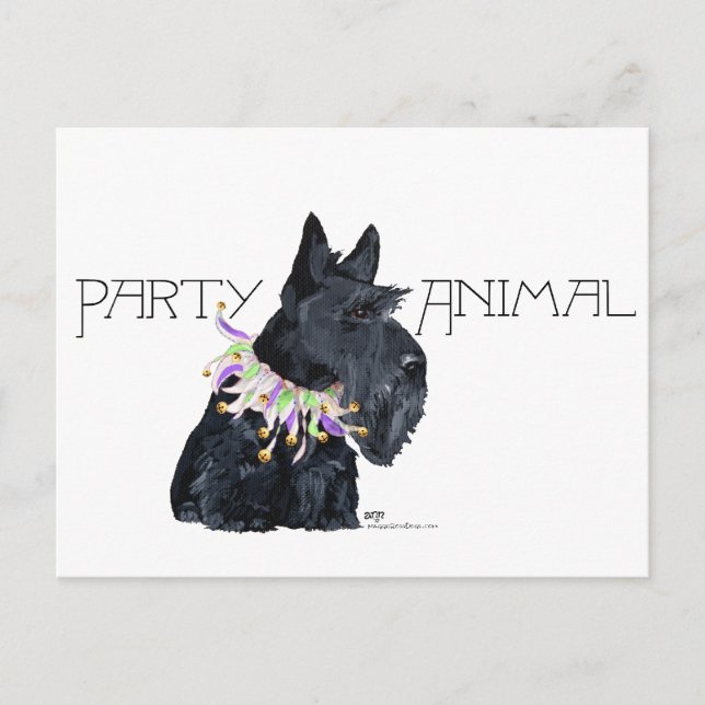 Scottish Terrier Party Animal Invitation Postcard (Front)