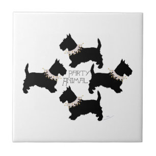 Scottish Terrier Party Ceramic Tile