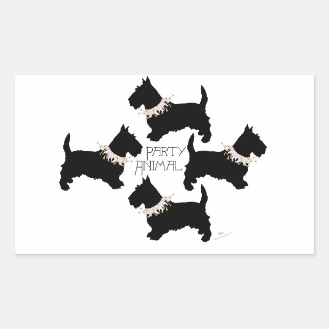 Scottish Terrier Party Rectangular Sticker (Front)