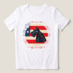 Scottish Terrier Patriotic US Flag Tri-Blend Shirt