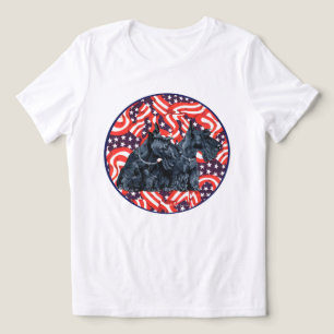 Scottish Terrier Patriotic US Flag Tri-Blend Shirt