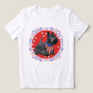 Scottish Terrier Patriotic US Flag Tri-Blend Shirt