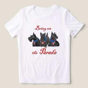 Scottish Terrier Patriotic US Flag Tri-Blend Shirt