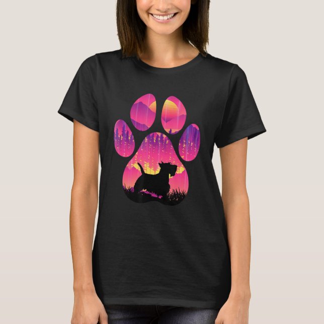 Scottish Terrier Paw Mum Dad Dog  Women Men T-Shirt (Front)