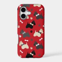 Scottish Terrier Paws and Bones Red