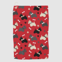 Scottish Terrier Paws and Bones Red