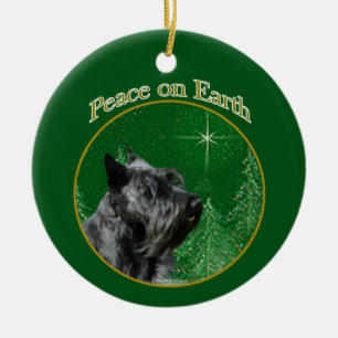 Scottish Terrier Peace Ceramic Ornament