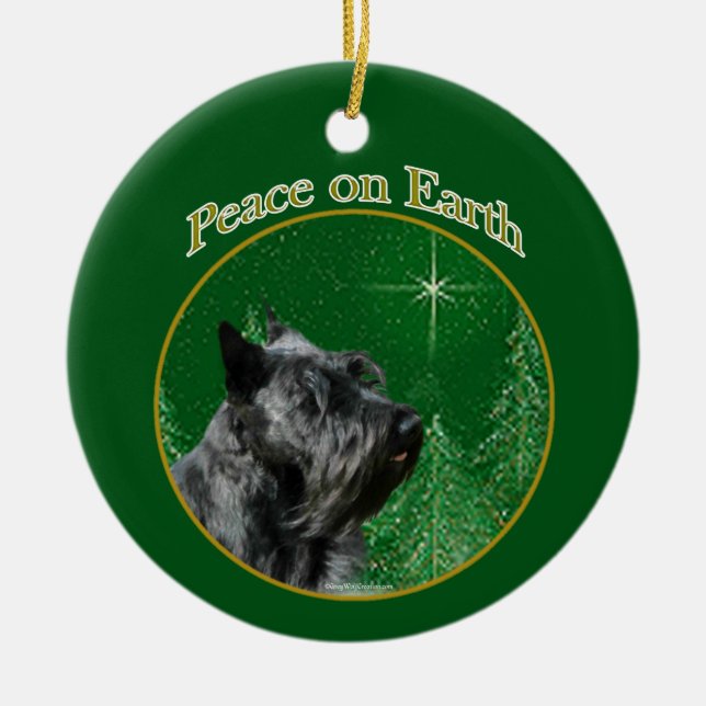 Scottish Terrier Peace Ceramic Ornament (Front)