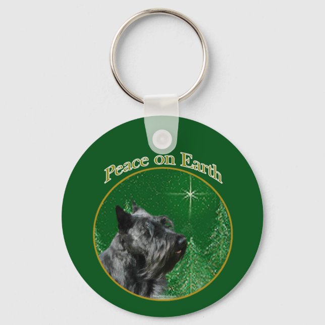 Scottish Terrier Peace Key Ring (Front)