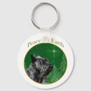 Scottish Terrier Peace Key Ring