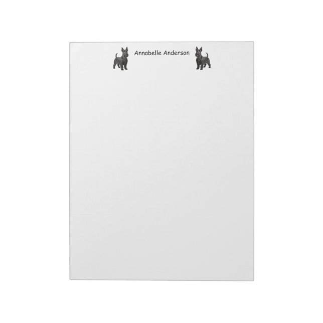 Scottish Terrier Personalise Notepad (Rotated)