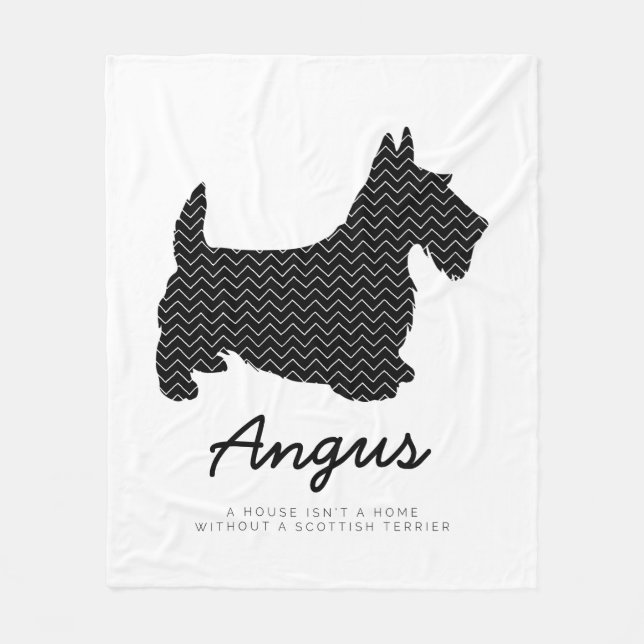 Scottish Terrier Personalised Fleece Blanket (Front)