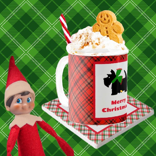 Scottish Terrier Plaid Merry Christmas Coffee Mug (This looks so cozy and warm!)