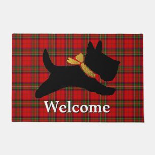 Scottish Terrier Plaid Personalise Doormat
