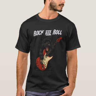 Scottish Terrier Playing Guitar Rock and Roll Dog T-Shirt