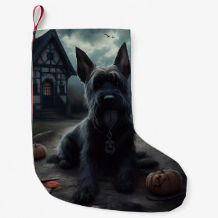 Scottish Terrier Pumpkins Halloween Scary Small Christmas Stocking