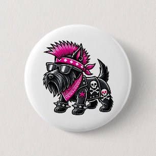 Scottish Terrier Punk Music 6 Cm Round Badge