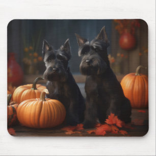 Scottish Terrier Puppy Autumn Delight Pumpkin Mouse Pad