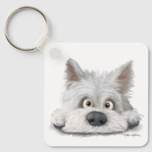 Scottish Terrier Puppy Cartoon Key Ring