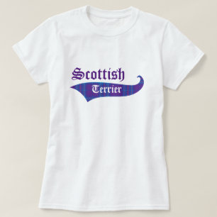 Scottish Terrier Purple Plaid T-Shirt