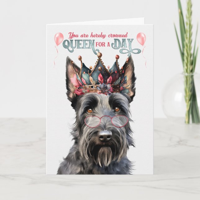 Scottish Terrier Queen for a Day Funny Birthday Card (Front)