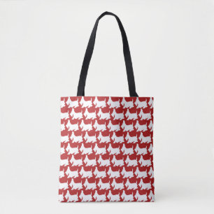 Scottish Terrier Red White Cute Dog Modern Tote Bag
