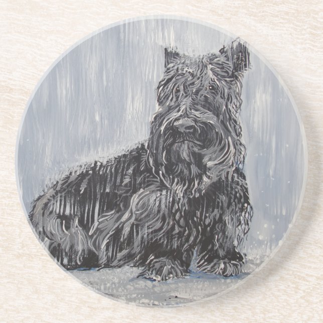Scottish Terrier Rescue Coaster (Front)