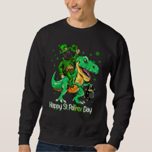 Scottish Terrier Riding Dinosaur Patricks Day Sham Sweatshirt