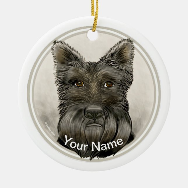 Scottish Terrier Rondo Ornament (Front)