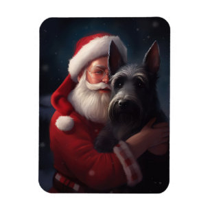 Scottish Terrier Santa Claus Festive Christmas Magnet