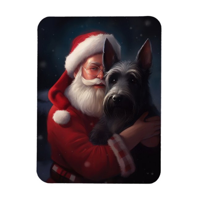 Scottish Terrier Santa Claus Festive Christmas Magnet (Vertical)
