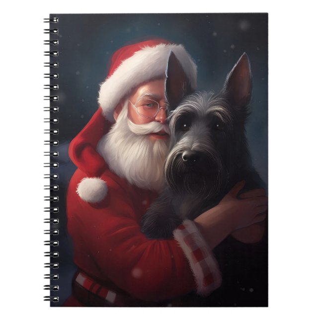 Scottish Terrier Santa Claus Festive Christmas Notebook (Front)