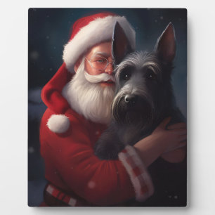 Scottish Terrier Santa Claus Festive Christmas Plaque