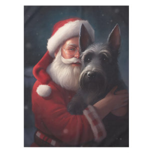 Scottish Terrier Santa Claus Festive Christmas Tablecloth
