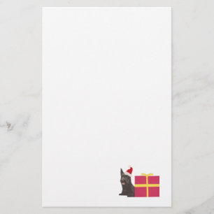 Scottish Terrier Santa Hat Stationery