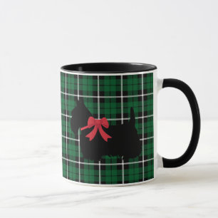 Scottish Terrier, Scotland dog, Kelly green plaid Mug