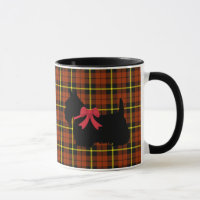 Scottish Terrier, Scotland dog, orange plaid